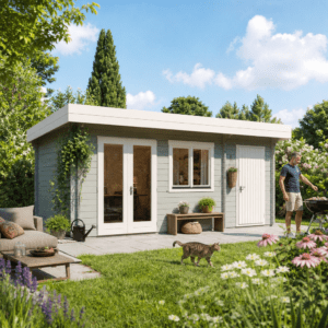 26% Rabatt ✓ 6 × 4 m | Gartenhütte Kurt 44 D | Flachdach | modern | Massivholz Unkategorisiert online kaufen