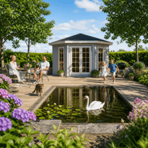 26% Rabatt &check; Gartenhütte Leon 40 D |3x3m Unkategorisiert online kaufen