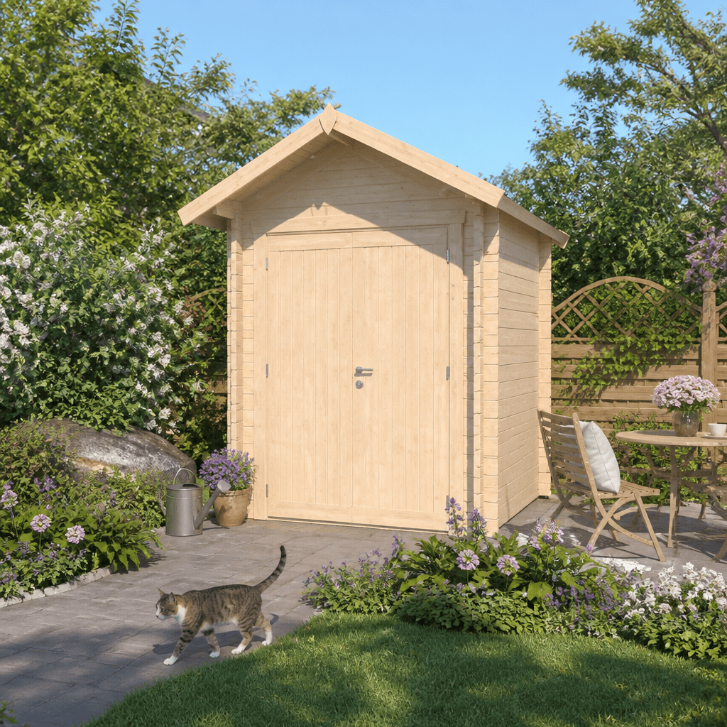 25% Rabatt ✓ 2 × 2 m | Gartenhütte Lexi 44 A Premium | Satteldach | klassisch | Massivholz