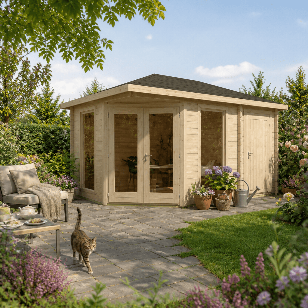 26% Rabatt ✓ 5 × 4 m | Gartenhütte Lisa 44 C Modern | Massivholz