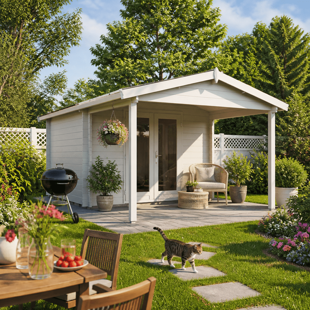 26% Rabatt ✓ 3 × 2 m | Gartenhütte Luise 40 A | Vordach | Satteldach | modern | klassisch