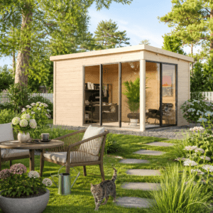 26% Rabatt ✓ 4 × 3 m | Gartenhütte Mia 28 C | Pultdach | modern | Massivholz Unkategorisiert online kaufen