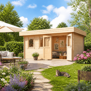 26% Rabatt ✓ 5 × 3 m | Gartenhütte Miriam 44 B Classic | Flachdach | modern | Massivholz Unkategorisiert online kaufen