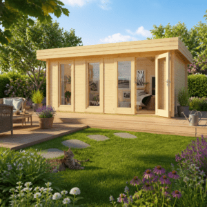 26% Rabatt ✓ 5 × 3 m | Gartenhütte Miriam 44 B Modern | Flachdach | Massivholz Unkategorisiert online kaufen