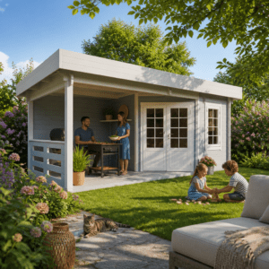 26% Rabatt ✓ 6 × 4 m | Gartenhütte Nora 44 D Klassik | Terrasse | modern | Massivholz Unkategorisiert online kaufen