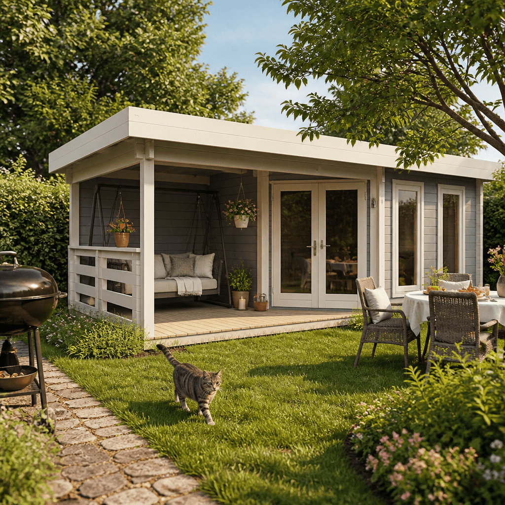 26% Rabatt ! Fjordholz Gartenhütte Modell Nora 44 F Modern 7x5m
