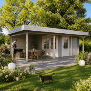 26% Rabatt ✓ 8 × 4 m | Gartenhütte Nora 44 H Klassik | modern | Massivholz Unkategorisiert online kaufen
