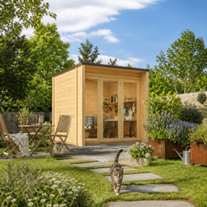 26% Rabatt ✓ 4 × 4 m | Gartenhütte Office Box Größe S nat | Terrasse | modern | Massivholz Unkategorisiert online kaufen