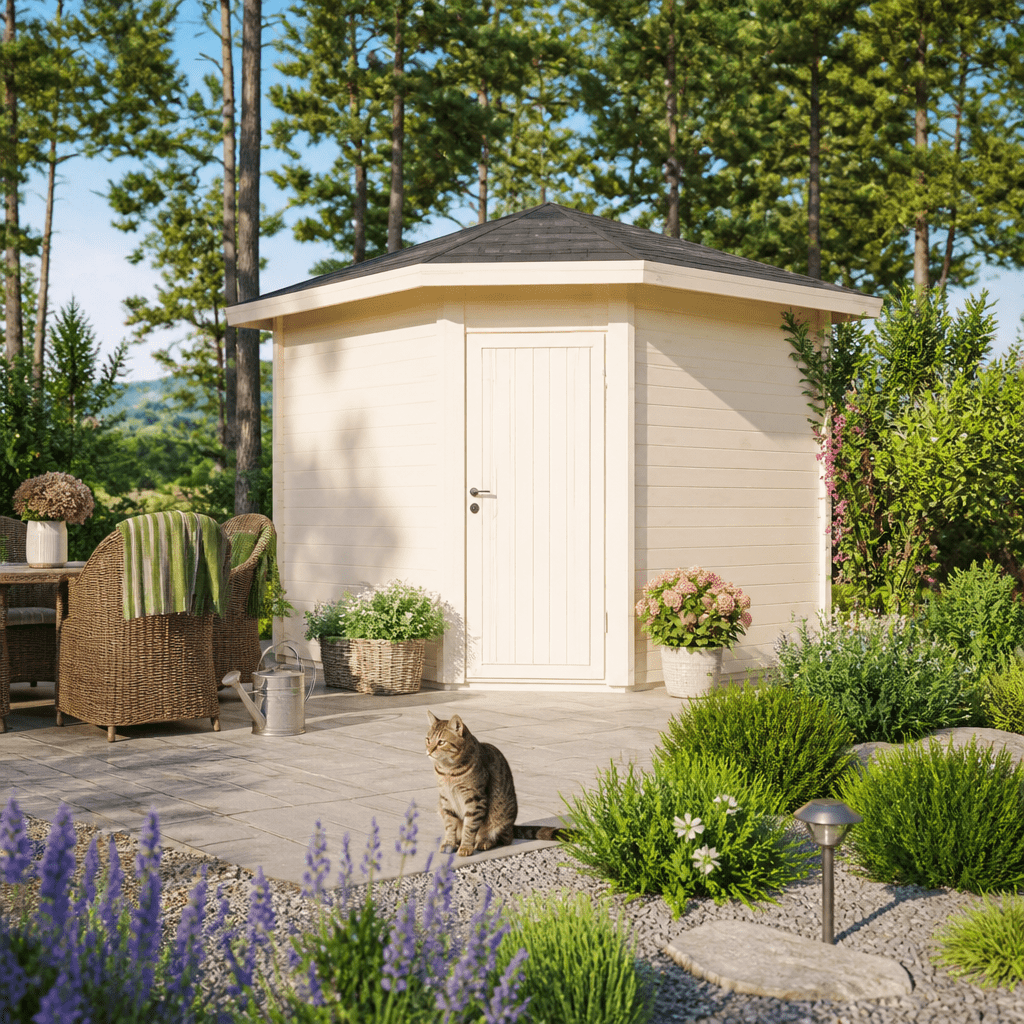 26% Rabatt ✓ 3 × 2 m | Gartenhütte Panta 28 A | Massivholz