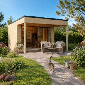 26% Rabatt ✓ Gartenhütte Q-BIC Alu 70 A + VD | Vordach | Massivholz | 5 × 4 m Unkategorisiert online kaufen
