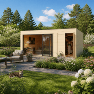 26% Rabatt ✓ 6 × 4 m | Gartenhütte Q-BIC Alu 70 H | Massivholz Unkategorisiert online kaufen
