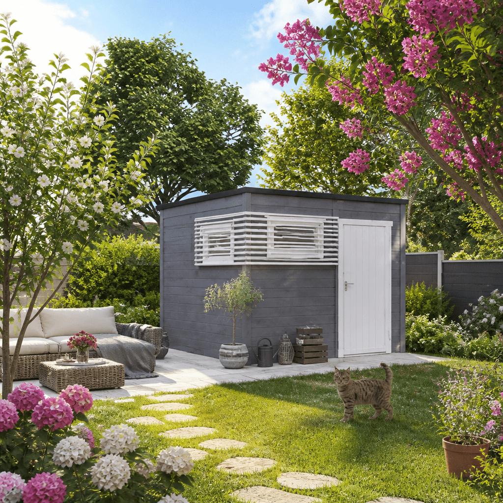 26% Rabatt ✓ 3 × 3 m | Gartenhütte Q-BIC Modern 44 A | Massivholz