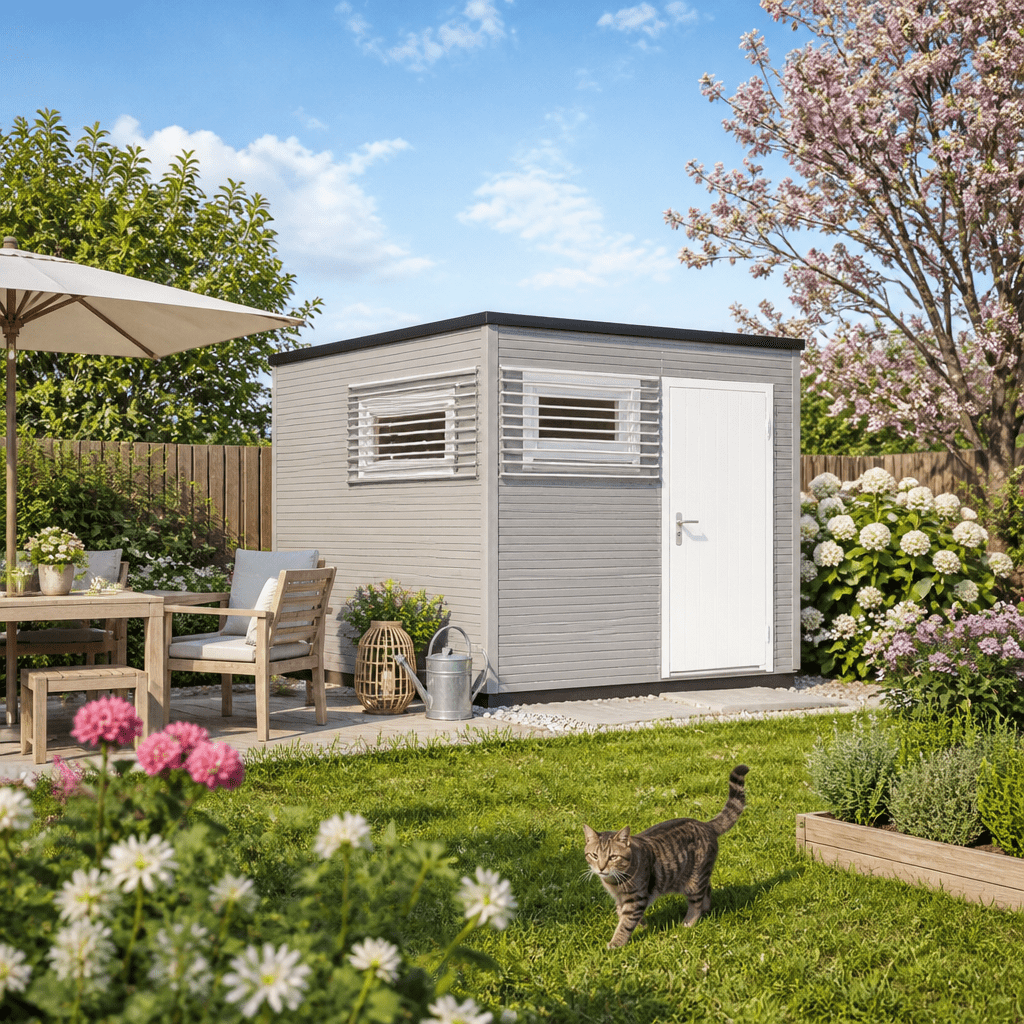 26% Rabatt ✓ 3 × 3 m | Gartenhütte Q-BIC Modern 44 B | Massivholz