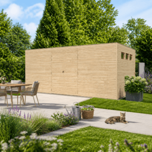 26% Rabatt ✓ 5 × 3 m | Gartenhütte QB-Line 15,30 m² | Pultdach | Flachdach | modern Unkategorisiert online kaufen
