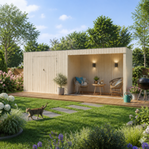 26% Rabatt ✓ 6 × 4 m | Gartenhütte QBV-Line 5,90 m² + 300 cm Anbau | Pultdach | Flachdach | modern Unkategorisiert online kaufen 26% Rabatt ✓ 6 × 4 m | Gartenhütte QBV-Line 5,90 m² + 300 cm Anbau | Pultdach | Flachdach | modern Unkategorisiert online kaufen