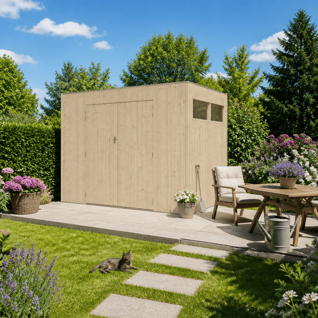 26% Rabatt ✓ 3 × 2 m | Gartenhütte QBV3-Line 5,90 m² | Pultdach | Flachdach | modern