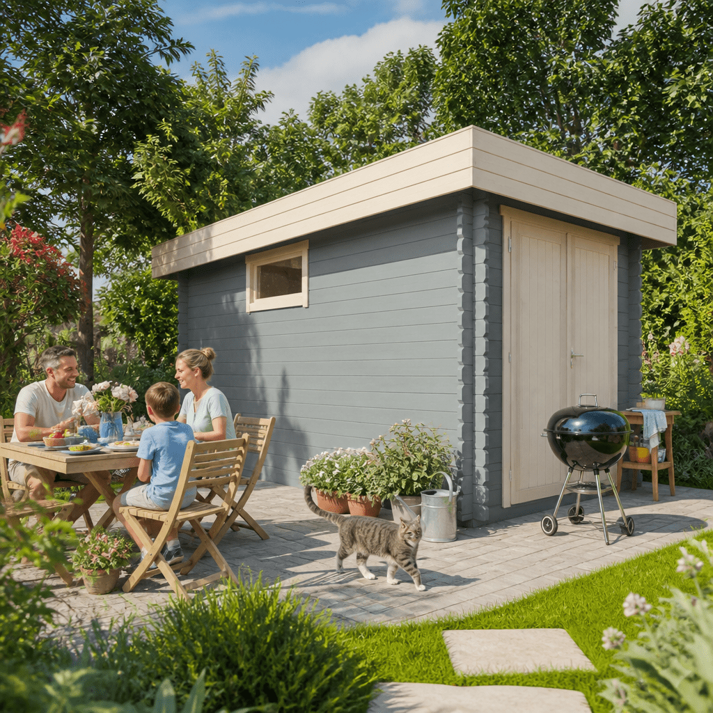 26% Rabatt ✓ 6 × 3 m | Gartenhütte Rob 44 C | Flachdach | modern | Massivholz