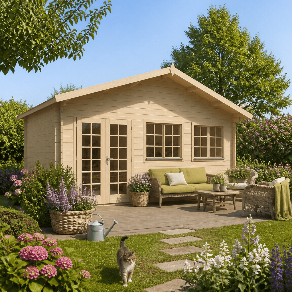 26% Rabatt ✓ 6 × 3 m | Gartenhütte Rolf 44 A | Satteldach | klassisch | Massivholz