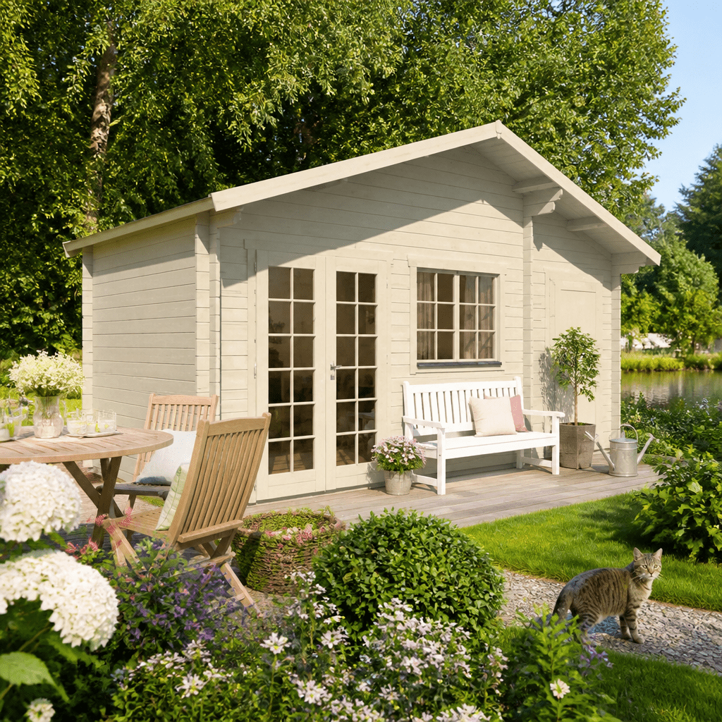 26% Rabatt ✓ 6 × 3 m | Gartenhütte Rolf 44 C | Satteldach | klassisch | Massivholz