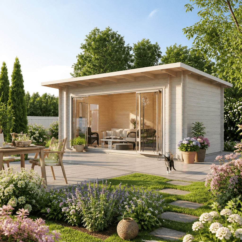 26% Rabatt ✓ 6 × 3 m | Gartenhütte Starla 44 E | Massivholz