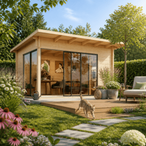 26% Rabatt ✓ 4 × 3 m | Gartenhütte Starla 70 A Premium | modern | Massivholz Unkategorisiert online kaufen