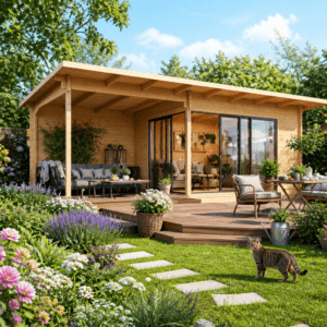 26% Rabatt ✓ 8 × 4 m | Gartenhütte Starla 70 D Premium | modern | Massivholz Unkategorisiert online kaufen
