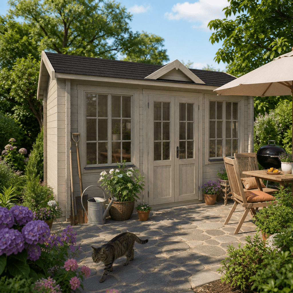 26% Rabatt ✓ 4 × 3 m | Gartenhütte Teehaus Cambridge 70 | Massivholz