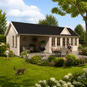 26% Rabatt ! Fjordholz Gartenhütte Modell Teehaus Kensington 70 8x4m Unkategorisiert online kaufen