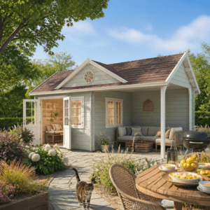 26% Rabatt ✓ Gartenhütte Teehaus Kirkless 70 | klassisch | Massivholz | 6 × 3 m Unkategorisiert online kaufen