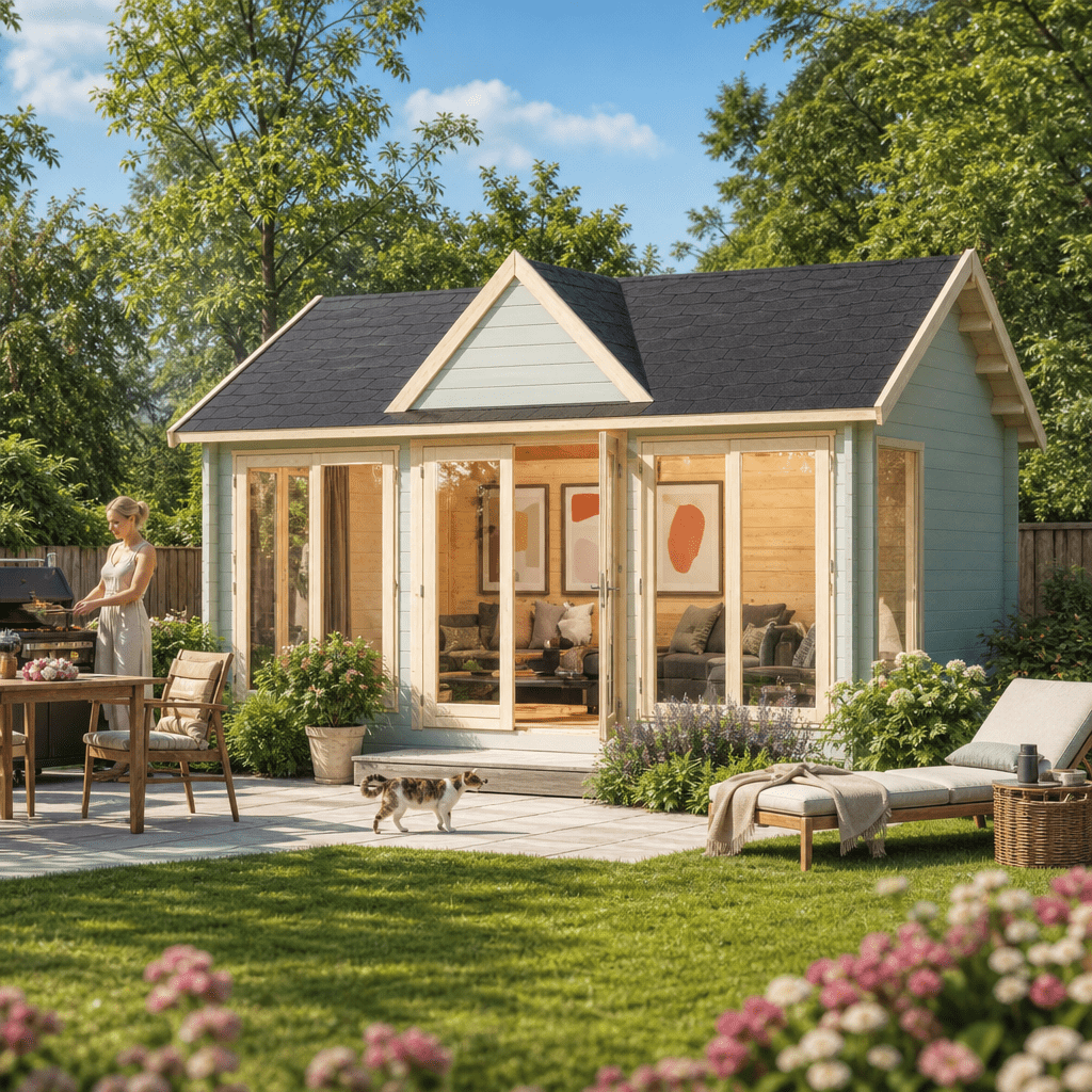 26% Rabatt ✓ 6 × 4 m | Gartenhütte Teehaus Wakefield 44 | klassisch | Massivholz