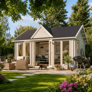 26% Rabatt ! Fjordholz Gartenhütte Modell Teehaus Wakefield 70 5x4m Unkategorisiert online kaufen
