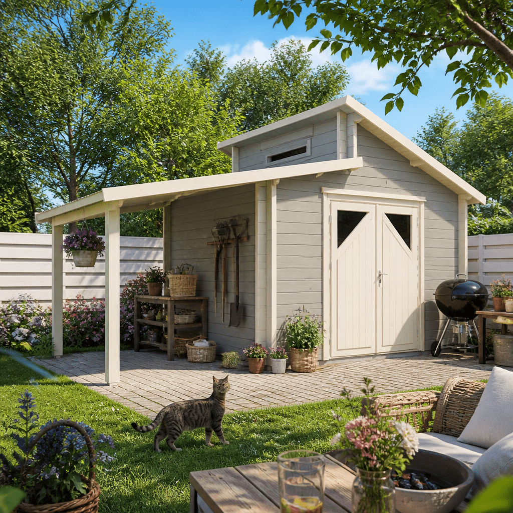 26% Rabatt ✓ 4 × 3 m | Gartenhütte Varianta 44 C +SD | Schleppdach | klassisch | Massivholz