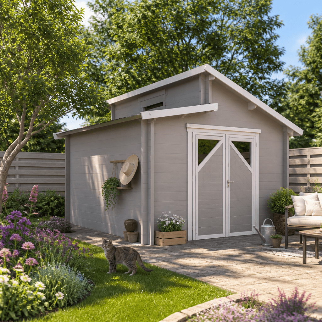 26% Rabatt ✓ 4 × 4 m | Gartenhütte Varianta 44 E | Massivholz