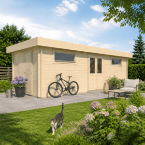26% Rabatt ✓ Gartenhütte Vaud 44 | Flachdach | modern | Massivholz | 8 × 3 m Unkategorisiert online kaufen