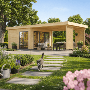 26% Rabatt ✓ 8 × 4 m | Gartenhütte Gartenlounge Carlise 44 Alu | modern | Massivholz Unkategorisiert online kaufen