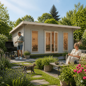 26% Rabatt ✓ Gartenhütte Gartenlounge Nils 70 | Flachdach | modern | Massivholz | 5 × 4 m Unkategorisiert online kaufen