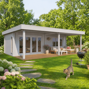 26% Rabatt ✓ Gartenhütte Gartenlounge Oskar 70 | Terrasse | Flachdach | modern | Massivholz Unkategorisiert online kaufen