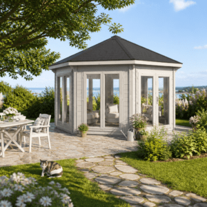 26% Rabatt ✓ Gartenhütte Gartenpavillon Modern 17 m² mit 7 Fenstern | Massivholz Unkategorisiert online kaufen