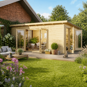 26% Rabatt ✓ 4 × 6 m | Gartenhütte Gartenzimmer Vira 70 A | modern | Massivholz Unkategorisiert online kaufen