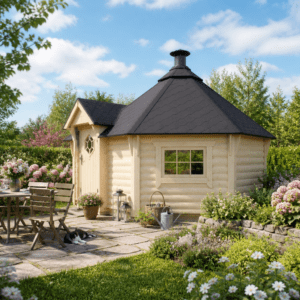 26% Rabatt ✓ 6 × 4 m | Gartenhütte Grillkota mit Anbau Ida 17+4m² | Massivholz Unkategorisiert online kaufen