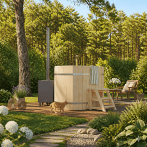 25% Rabatt ✓ Holzbadezuber Oval Größe 1 mit Außenofen Unkategorisiert online kaufen
