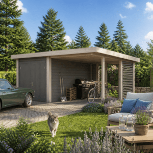 46% Rabatt ✓ Holzgarage mit Carport Gettorf 44 Unkategorisiert online kaufen
