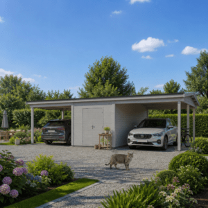 26% Rabatt ✓ Massiver Doppel-Carport mit Abstellraum Unkategorisiert online kaufen