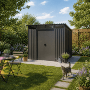 28% Rabatt ✓ 2 × 2 m | Metall Gerätehaus Lübeck 4,05 m² | Schiebetür | Pultdach | modern Unkategorisiert online kaufen