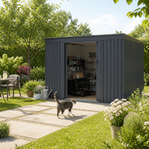 24% Rabatt ✓ 3 × 2 m | Metall Gerätehaus Pento 6,29 m² | Schiebetür | Pultdach | modern Unkategorisiert online kaufen