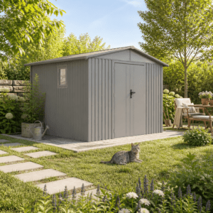 42% Rabatt ✓ 4 × 2 m | Metall Gerätehaus Trend 7,56 m² Alu Grau | Satteldach | modern Unkategorisiert online kaufen