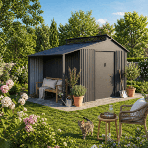 24% Rabatt ✓ 4 × 2 m | Metall Gerätehaus Viva Varianta 9,12 m² | Schiebetür | Pultdach | Schleppdach | modern Unkategorisiert online kaufen