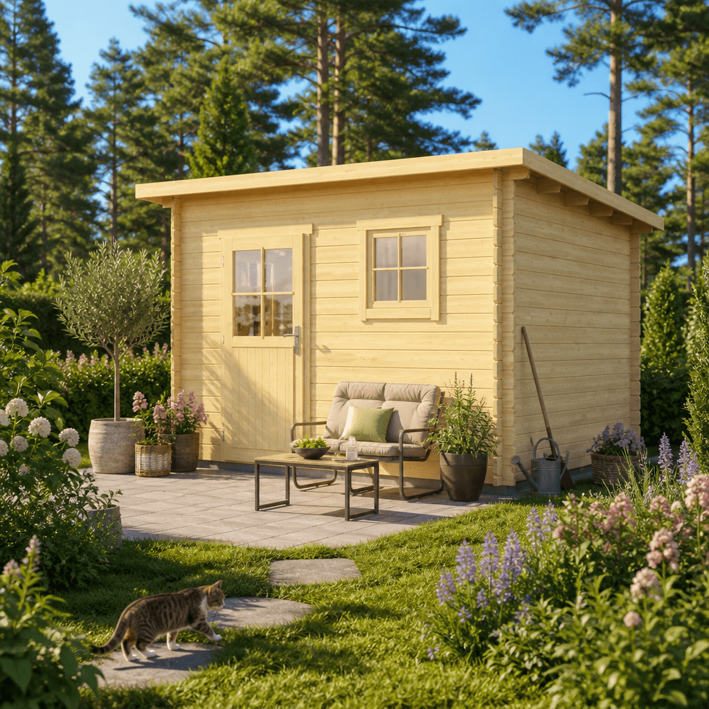 26% Rabatt ✓ 4 × 3 m | Pultdach Gartenhütte Ezra 5B | Massivholz