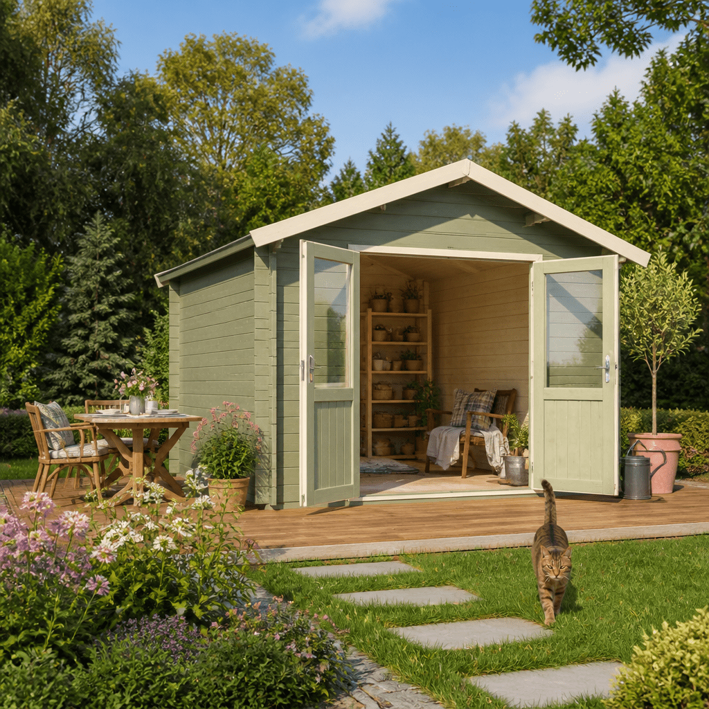 26% Rabatt ! Fjordholz Satteldach Gartenhütte Modell Leipzig 44 3x2m