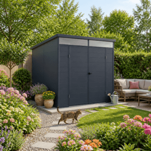 33% Rabatt ✓ 2 × 2 m | StarLine Kunststoff Gerätehaus/Geräteschuppen Mode | Pultdach | modern Unkategorisiert online kaufen
